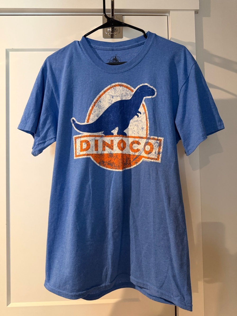 Disney Blue Dinoco Graphic Tee with Orange Accent